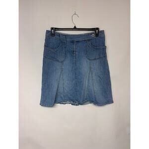 Bass Jeans Mini Godet Denim Skirt Vintage 90s Y2K  Boho Whimsical Womens SZ 12